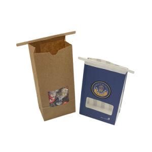 Wholesale Resealable Stand up Kraft Popcorn Paper Bag with Tin Tied Closure
