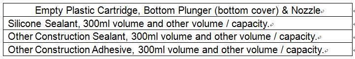 Silicone Empty Plastic Cartridge, 300ml Sealant Cartridge, 100% Fresh HDPE Plastic Made