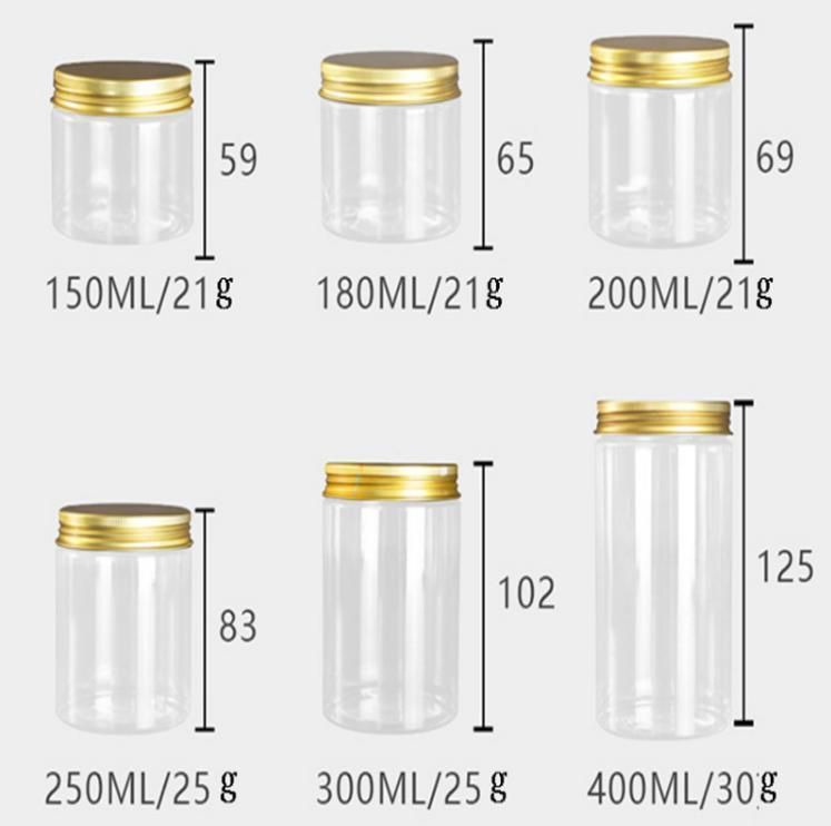 Food Grade Pet Container Plastic Jars for Peanut Butter Honey Cookie Cake Snacks Chips Nuts Grain Food Jars with Screw Top Lid
