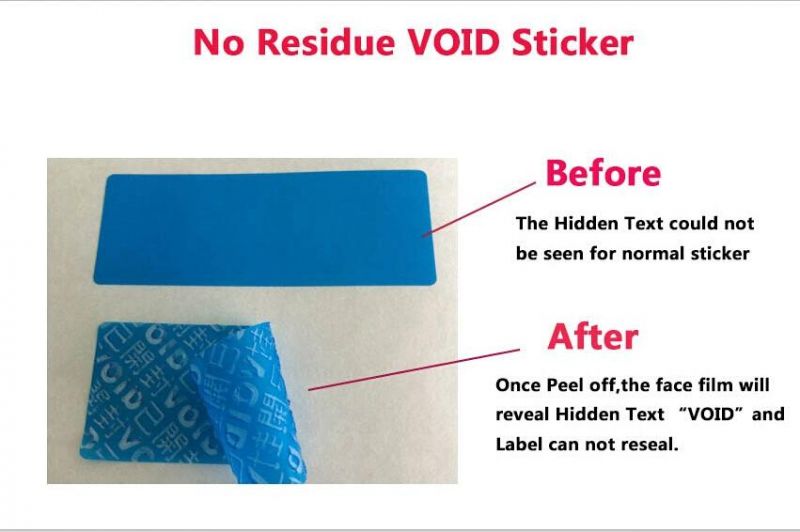 Adhesive Tamper Evident Warranty Void Sticker Material