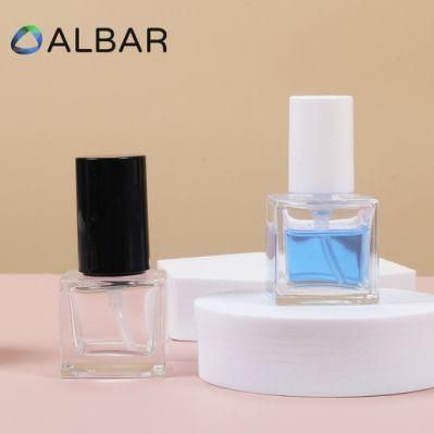 Crystal Clear Square Cosmetic Glass Bottles for Skincare and Fragrance