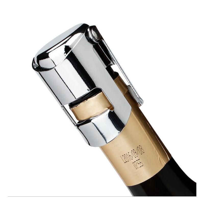 Luxury Polished Finish Champagne Stopper, Stainless Steel Vacuum Sealed Wine Sparkling Bottle Saver Sealer Silver Wine Keeper Esg12303