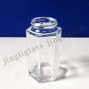 Tall Hexagonal Glass Jar with Good Quality Material