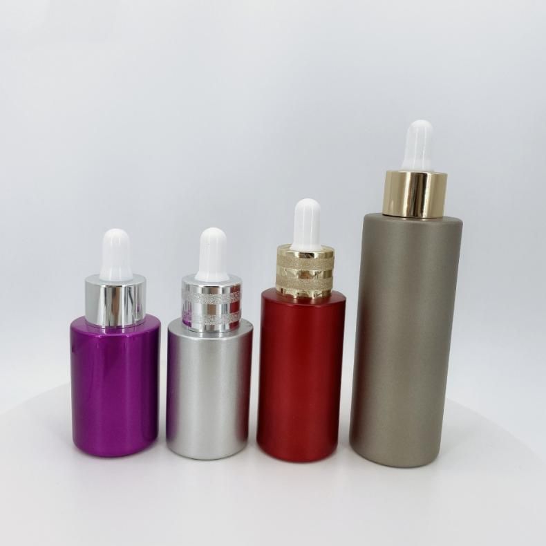 15ml-100ml Transparent Round Glass Essential Oil Bottle with Flat Shoulder Lotion Bottle
