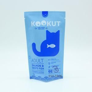 Custom Logo Printed Recyclable Moisture Proof Pet Food Pouch Easy Tear Notch Plastic Packing Bag