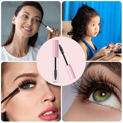 Custom Eco Friendly 10ml Clear Pink Plastic Empty Cosmetic Eyelash Mascara Wand Tube with Brush