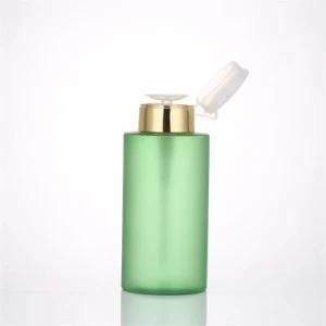 400ml Plastic Pet Cosmetic Container Flat Shoulder Makeup Remover Bottle with Pump