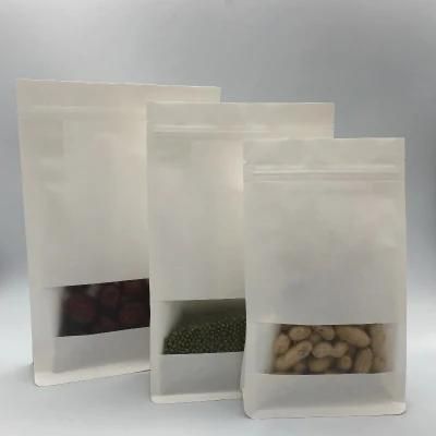 Custom Eco Recyclable Resealable Ziplock Food Kraft Paper Stand up Flat Pouches Packaging
