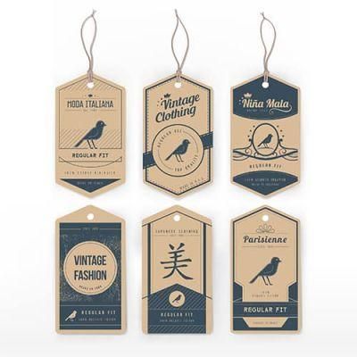 Embossed Logo Custom Printed Kraft Paper Hand Tag Natural Paper Hangtags