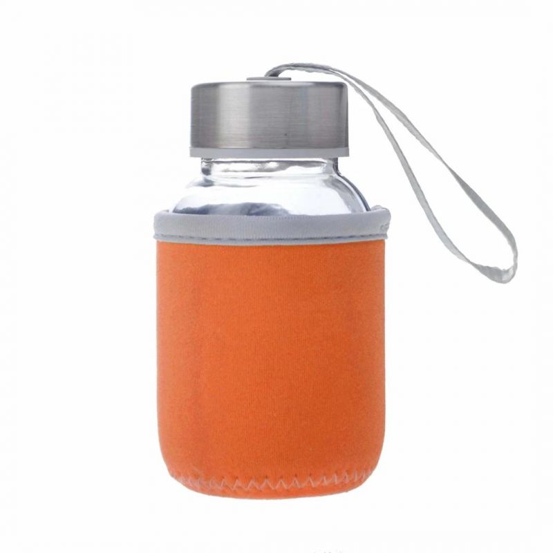 500ml 16 Oz Round Juice Water Glass Bottles with Metal Lids and String