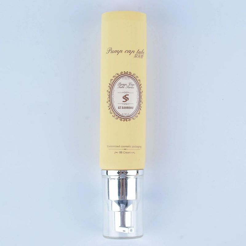 Squeeze Plastic Tube Cosmetic Packaging Round Empty Airless Pump Tube