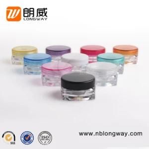 3G 5g New Empty Luxury Cream Jar Clear, 3gram Plastic Pot Jars, 3G Jar Cosmetic Containers