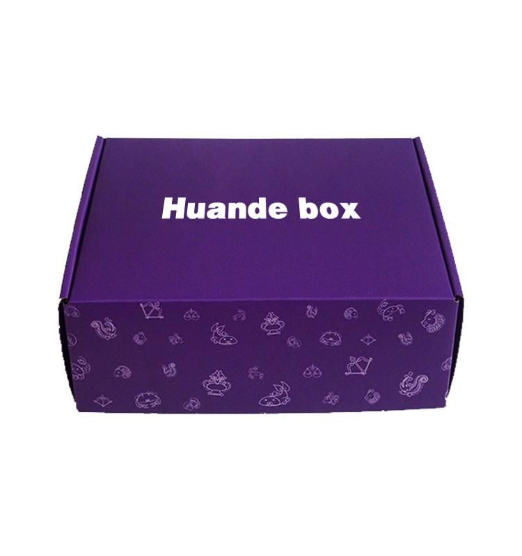 Hot Sell Custom Purple Printing Corrugated Packaging Gift Box for Clothes