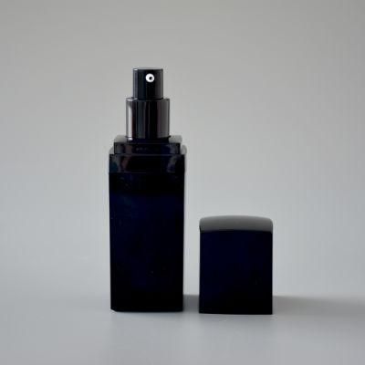Wholesales Airless Bottle Square Shape Cream Bottle Black with Printing