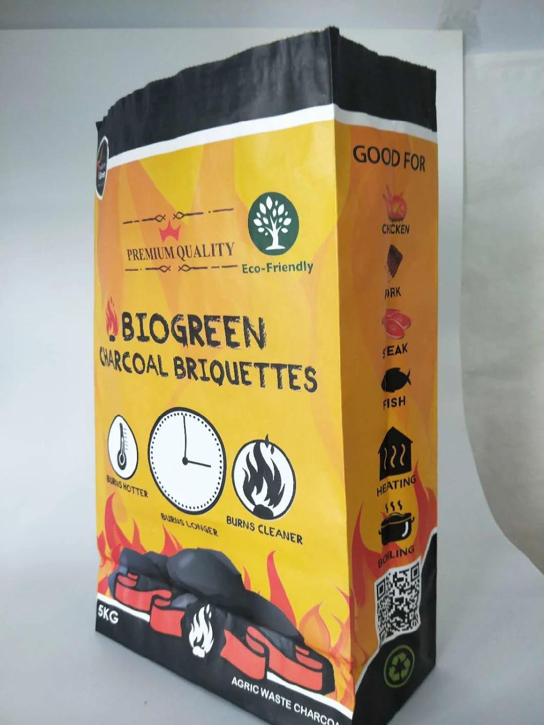 4kg 5kg 11lbs Kraft Paper Bag for Hardwood Lump Charcoal Paper Bag Coal Briquette Packaging Bag