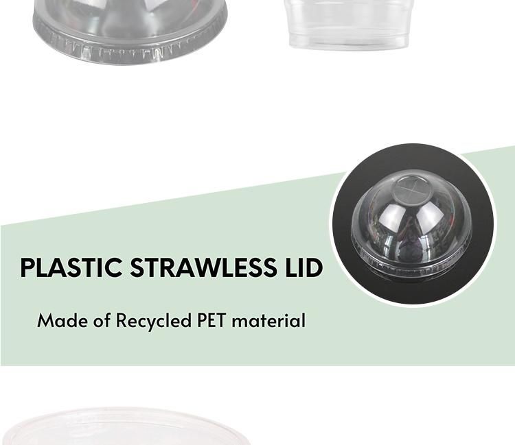 Disposable Plastic Tableware 98mm Diameter Pet Plastic Lid Transparent Customizable for Dessert Cup