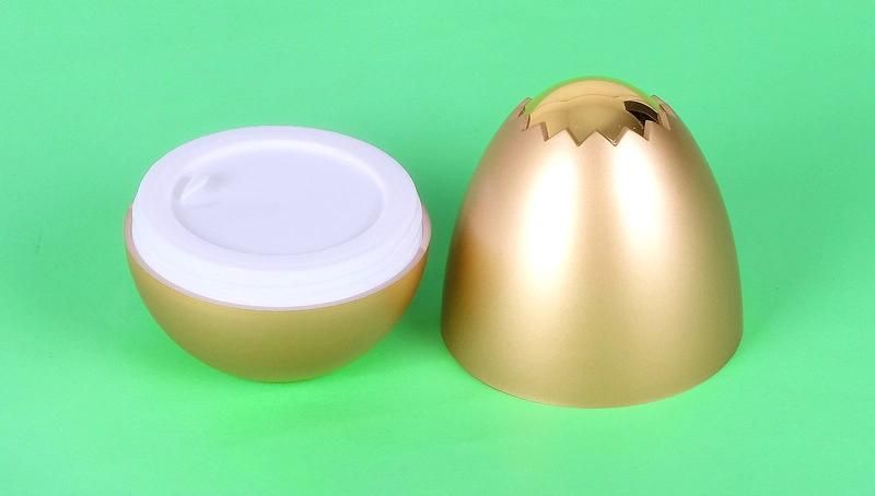 30g Egg Luxury Gold Empty Plastic Cream Jar for Skin Care Product