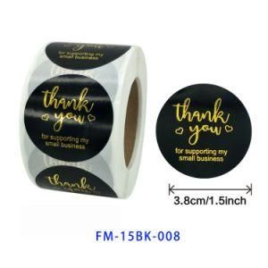 3 Colors Printed Thank You Label Sticker 500PCS/1roll
