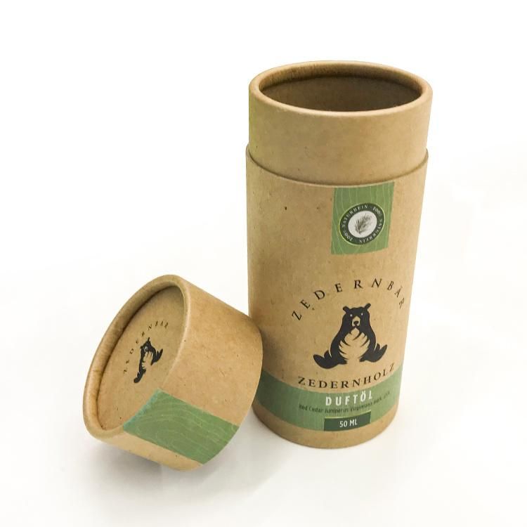 Eco Friendly OEM Customized Printing Eco Friendly Kraft Paper Tube Cosmetic Packaging Cardboard Box Gift/Essential Oil/Skin Care/Food/Supplement Tube