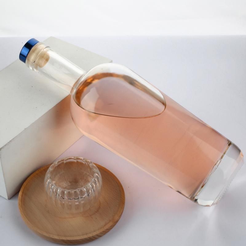 Wholesale 750ml Bartop Glass Whiskey Spirits Liquor Bottle for Wine Gin Brandy Vodka Whisky Rum with Synthetic Cork