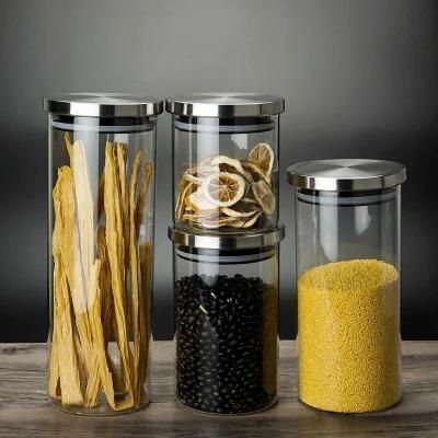 High Borosilicate Glass Canning Storage Glass Jars with Metal Lid 500ml 750ml 1000ml