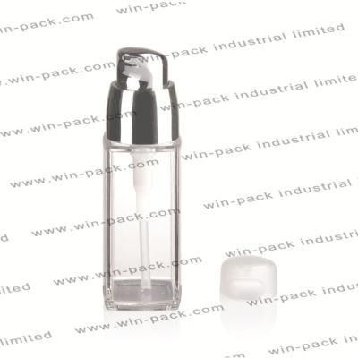 20ml Nice Transparent Clear Acrylic Lotion Sprayer Bottle with Aluminium Pump