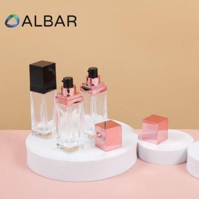 Black and Rose Gold Foundation Glass Bottles for Personal Care Perfume Essential Oil