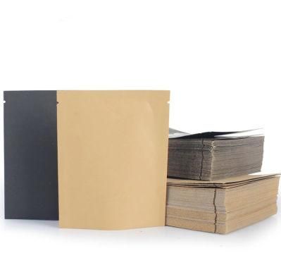 Three Side Sealing Aluminum Foil Laminated Brown Kraft Paper Bag