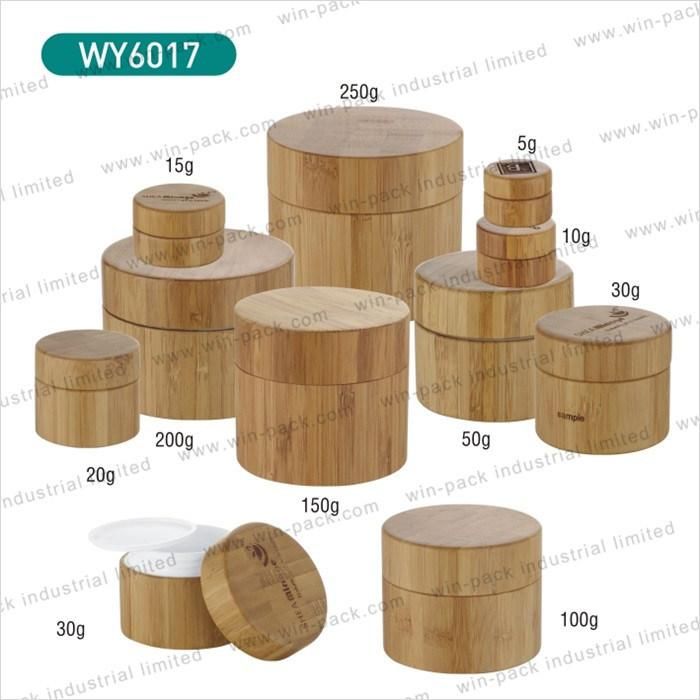 Custom Cosmetic All-Inclusive Bamboo Plastic Cream Jar with Factory Price