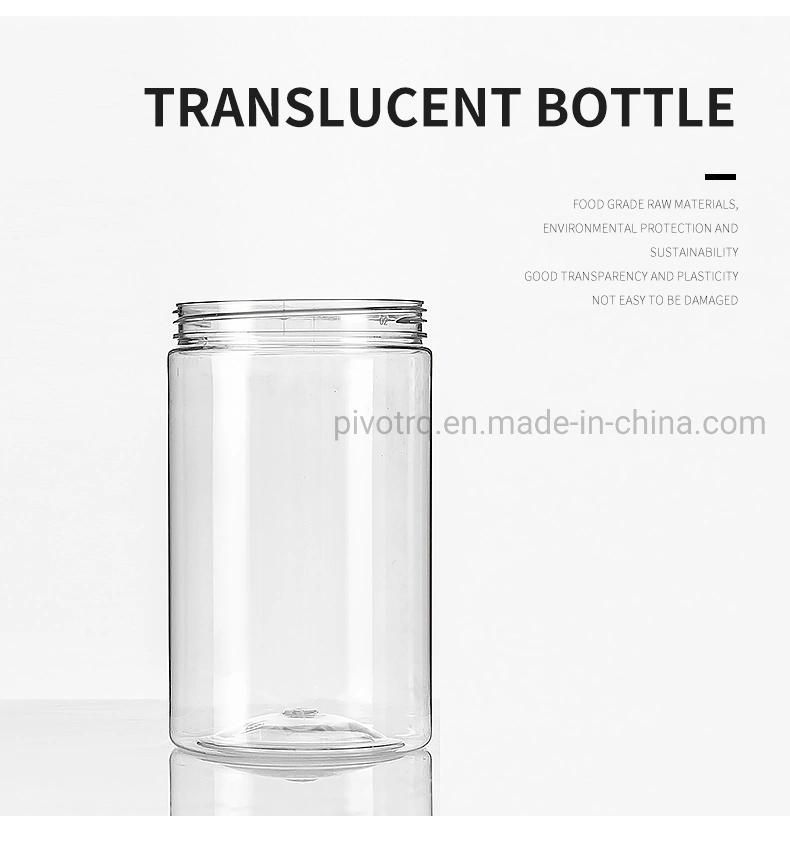 Pet Plastic Food Packaging 400ml 500ml 615ml Sealed Wide Mouth Bottles Cookies Candy Cans