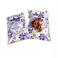 Custom Printed Purple Resealable Plain Three Side Seal Pouch with Zipper and Window Tea Packaging Bag