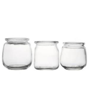 Hot Sale Pudding Jar with Lid Glass Storage Container for Kitchen