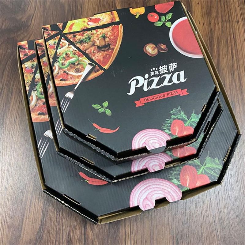 Food Grade Corrugated Flat Rectangle Pizza Packaging Box