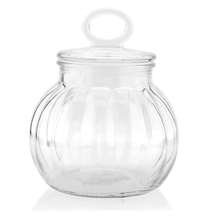 Glassware Clear Elegant Pumpkin Shape Air-Tight Storage Glass Jar