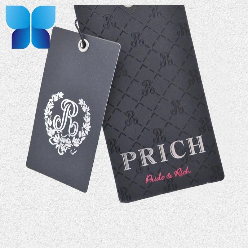 Fashionable Brand Name Tag Cardboard Paper Clothing Hang Tag with Logo