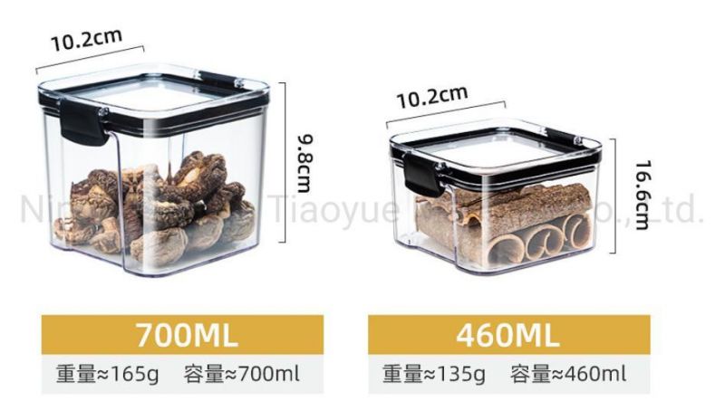 Pet Material Cereal Storage Container Set Cereal Jar Kitchen Plastic Storage Box