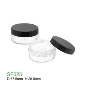 Wholesale Makeup Packaging Customized Empty Round Plastic Loose Powder Jar Cosmetic Case