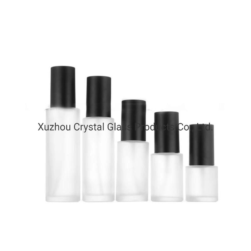 Custom Printed Square 30ml Cosmetic Glass Bottle Cosmetic Packaging with Pump and Spray