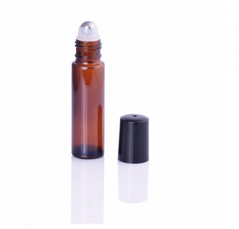 10ml Amber Roll on Roller Bottle for Essential Oils Brown Refillable Perfume Bottle