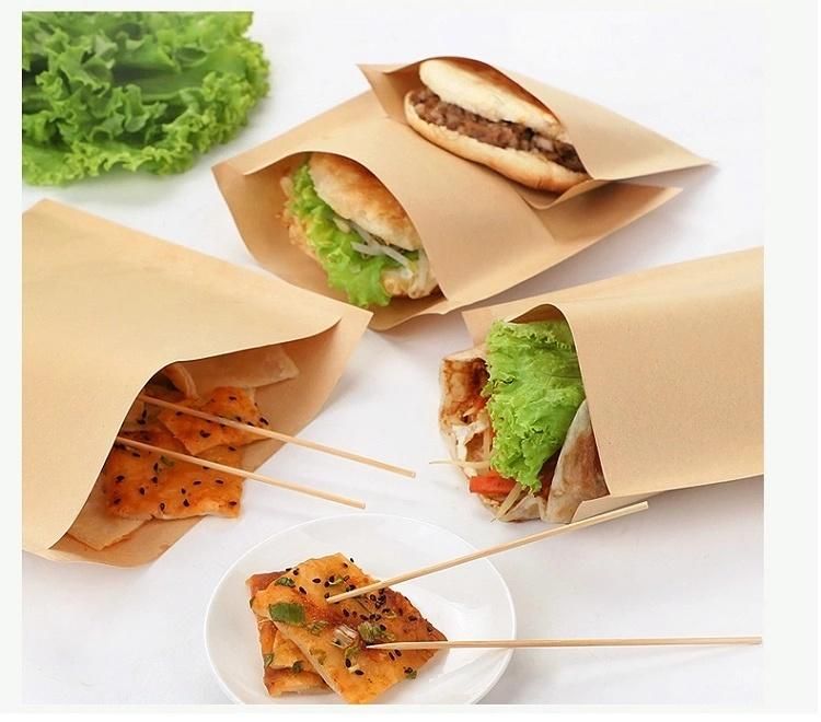 Food Grade Oil Proof Triangle Sandwich Paper Donut Printed Bags Paper Sleeve Bags