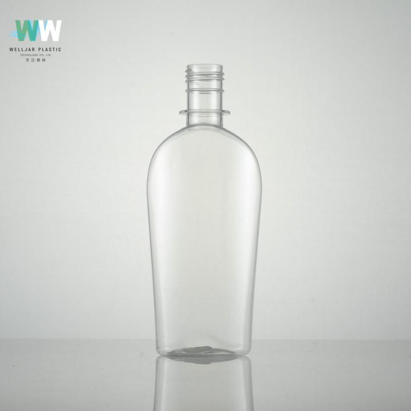 200ml Pet Transparent Flat Bottle with Screw Cap
