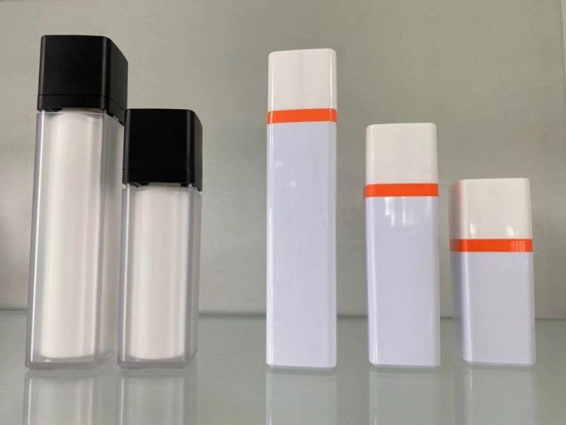 Luxury Airless Bottle Square 15ml 30ml 50ml Square Lotion Bottle Airless Square Cosmetic Bottle