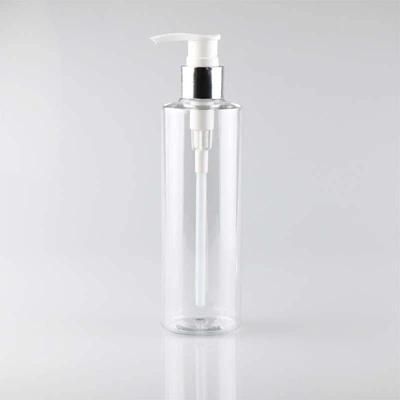 Ys-Pb 06 300ml Round Shoulder Pet Plastic Bottle Anodized Thread Press Lotion Pump Shampoo Body Wash Bottle Separately