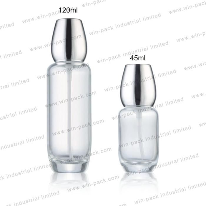 45ml 120ml Cheap Price Cute Clear Round Glass Mini Lotion Bottle with Thick Bottom