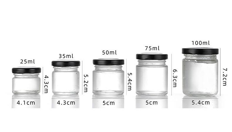 Small Round 75ml 100ml Pickles Jar Honry Jar Glass Jam Jar for Wedding