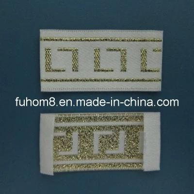 Gold Metallic Thread Garment Label with High Quality