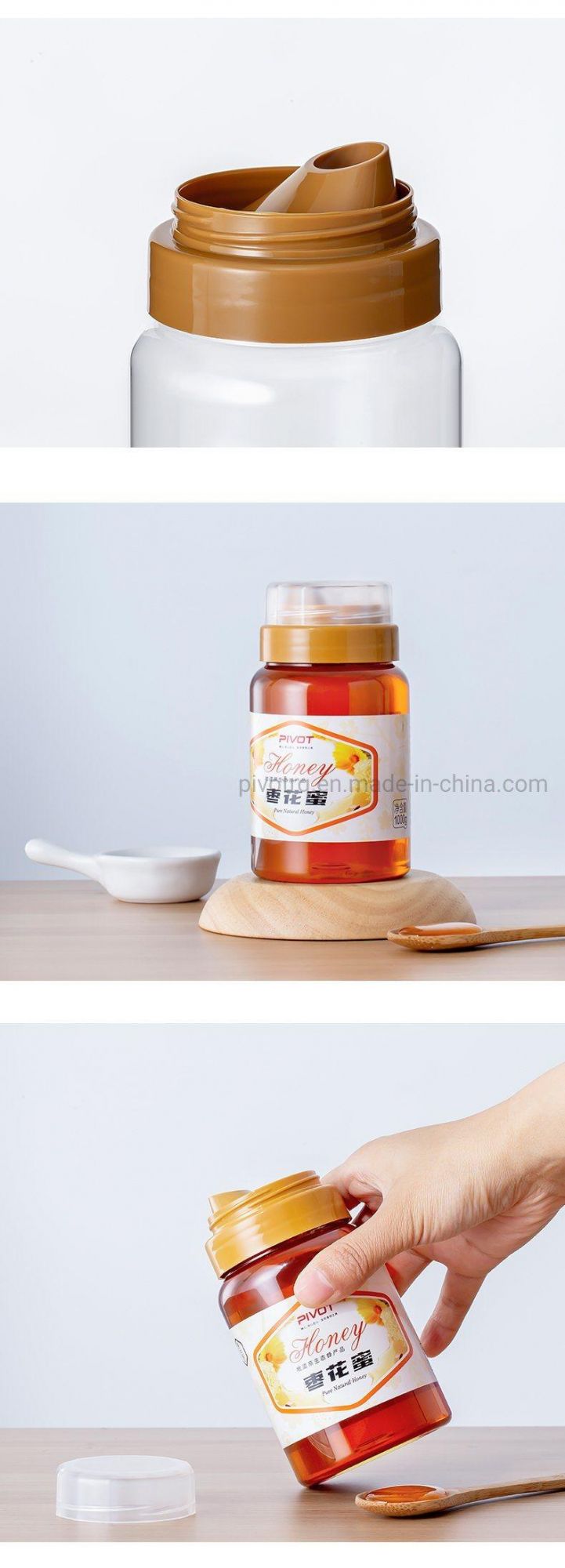 300g Plastic Packaging Honey Bottle for Honey Manufacturer