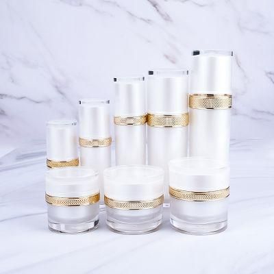 Hot Sale 15g 30g 50g White Luxury Cosmetics Cream Container Empty Acrylic Plastic Jars for Skin Care Cream