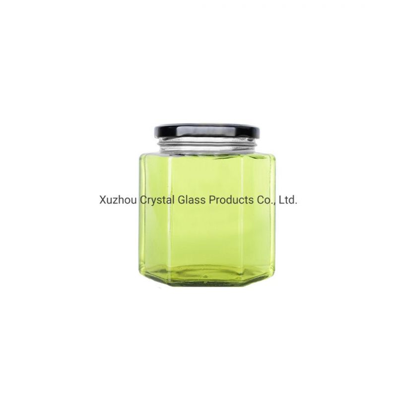 280ml 9 Oz Hexagonal Jam Containers Honey Containers Glass Pickles Containers