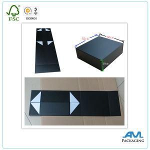 Large Size Black Color Rigid Paper Cardboard Folding Box for Apparel Packaging